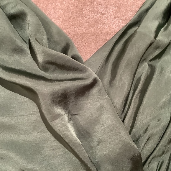 Anthropologie Draped Shine Dress Size 8 Moss Green NWT! - Picture 11 of 14